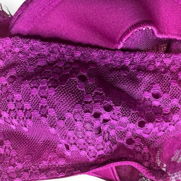 VICTORIA’S SECRET Women’s Purple Lace Push-up Without Padding Bra Size 36DDD - Picture 7 of 7